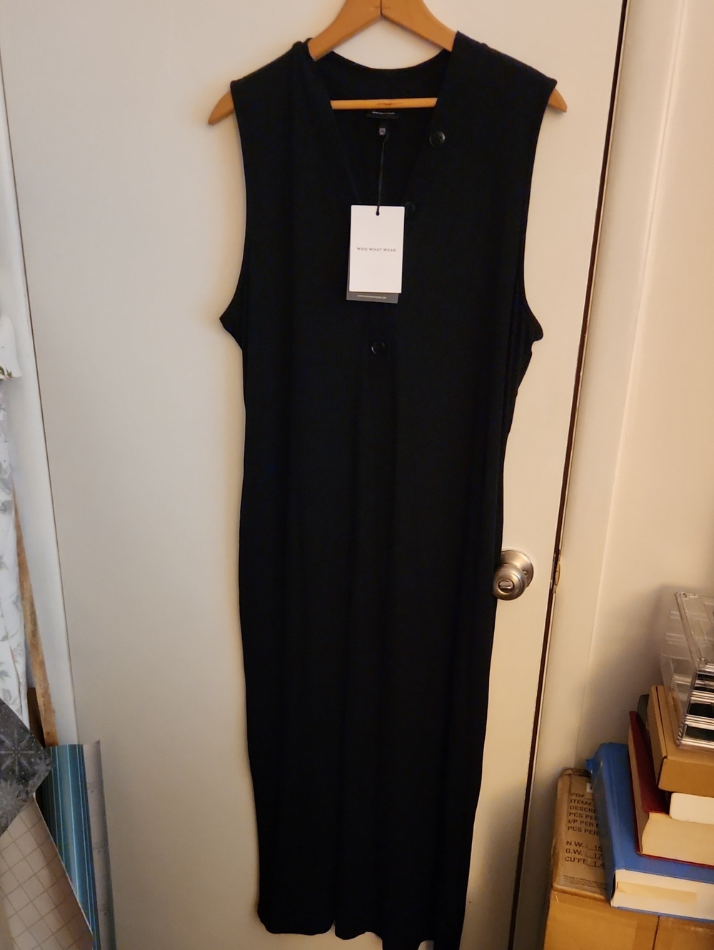 Who What Wear Sleeveless Black Maxi Dress Ribbed XXL